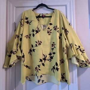 Plus Size Vince Camuto Yellow Floral Blouse